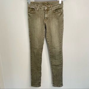 M2F Made to Fade Skinny Jeans Womens Size 27 Green Made To Fade